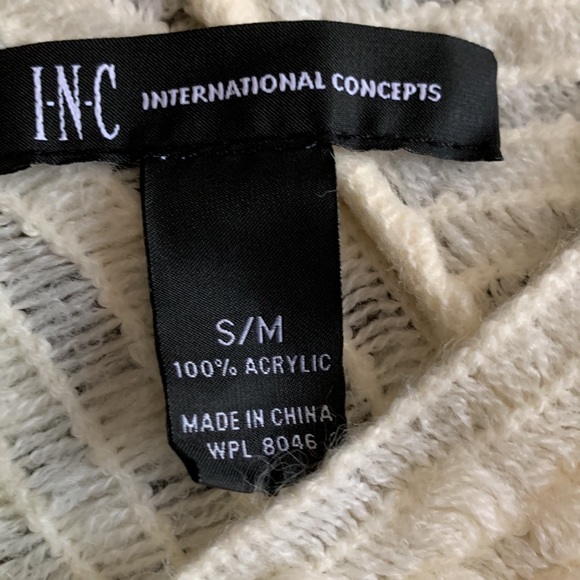 INC light-weight cream poncho.  Size Small/Medium - Picture 2 of 3